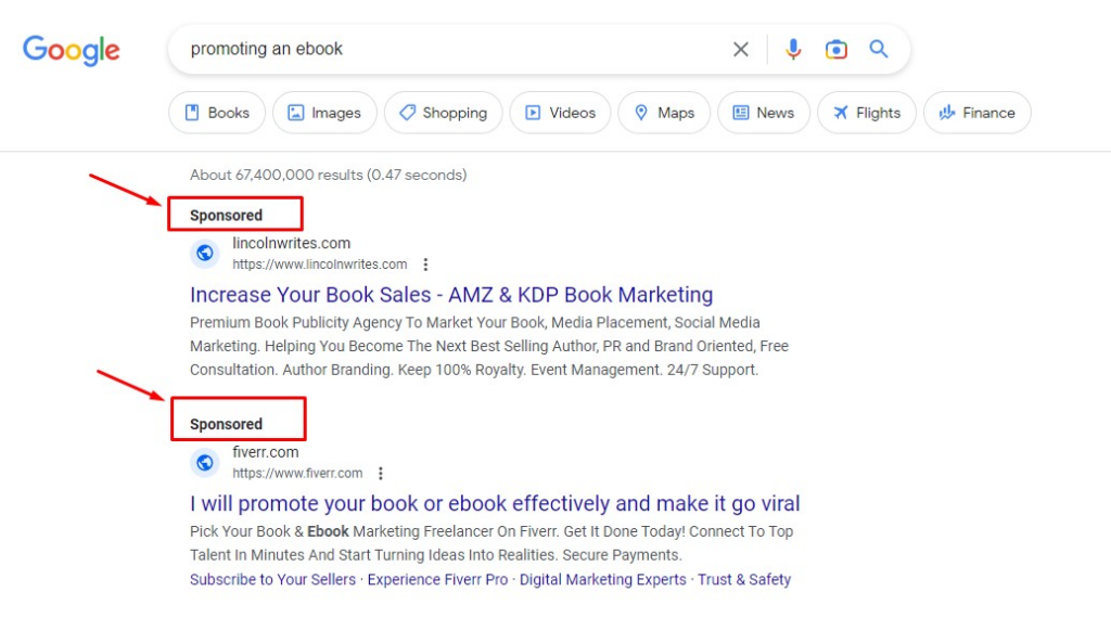 Google Ads example