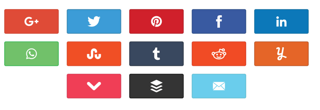 A range of social media icons.