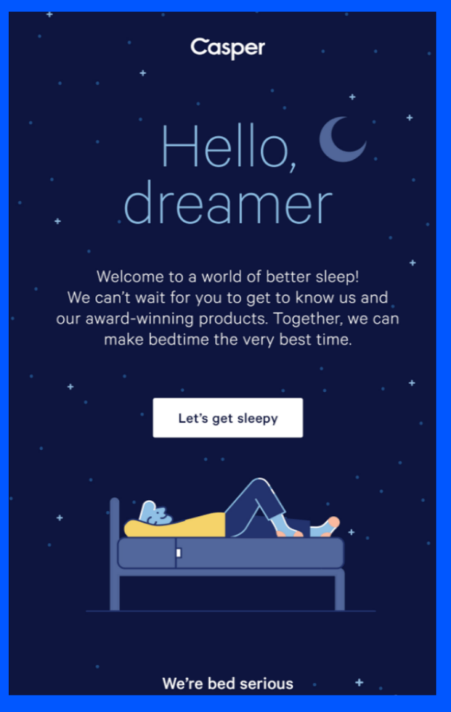 Example of welcome email